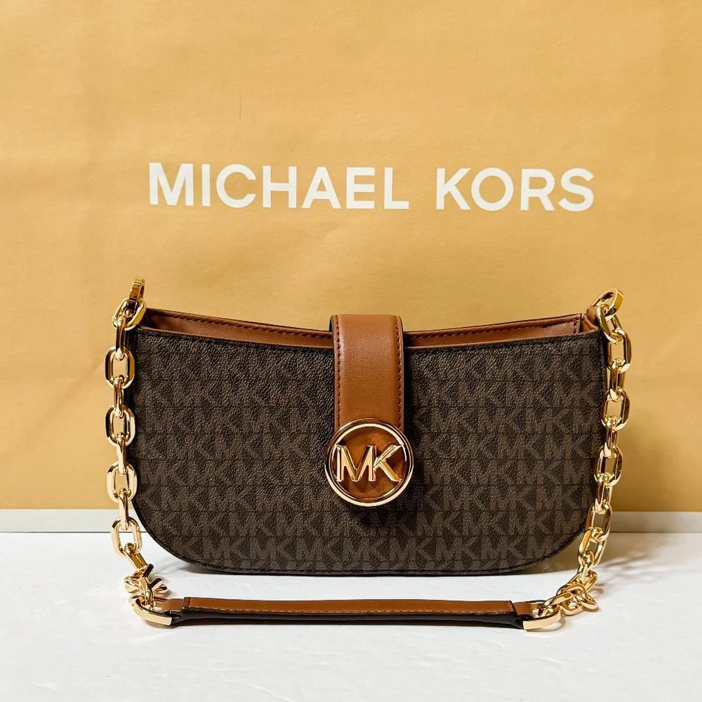 Michael Kors Carmen Shoulder Chain Bag MK Brown